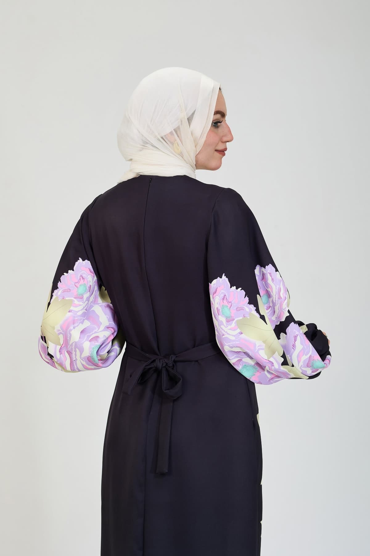 Floral Elegance Modesty Dress Floral Print