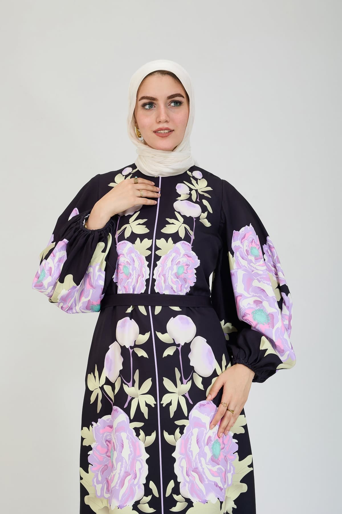 Floral Elegance Modesty Dress Full Length