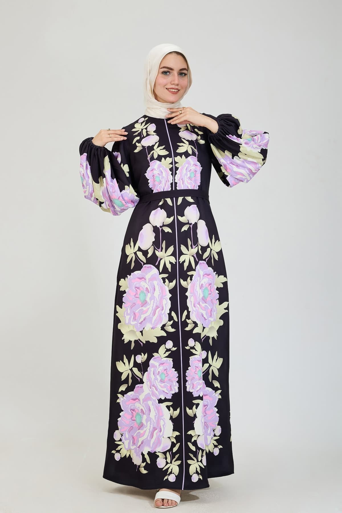Floral Elegance Modesty Dress Detail