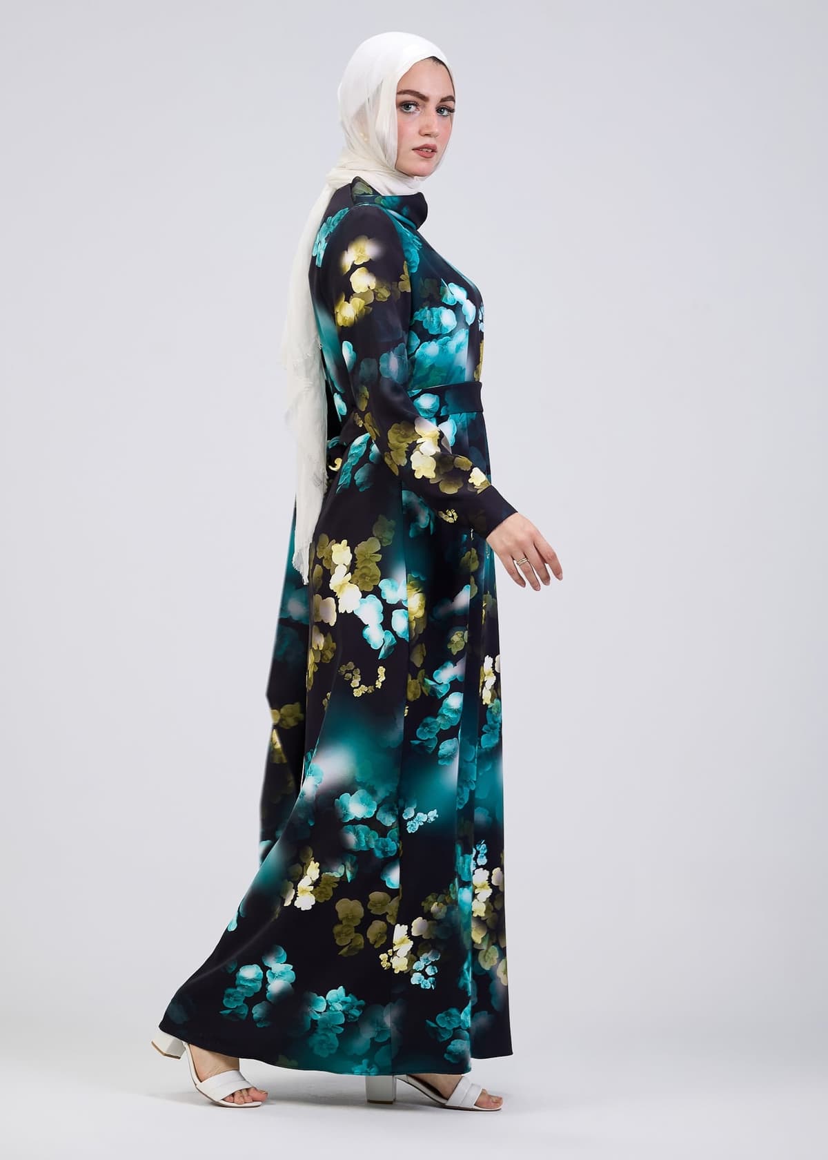 Back view of Vibrant Floral Maxi Dress