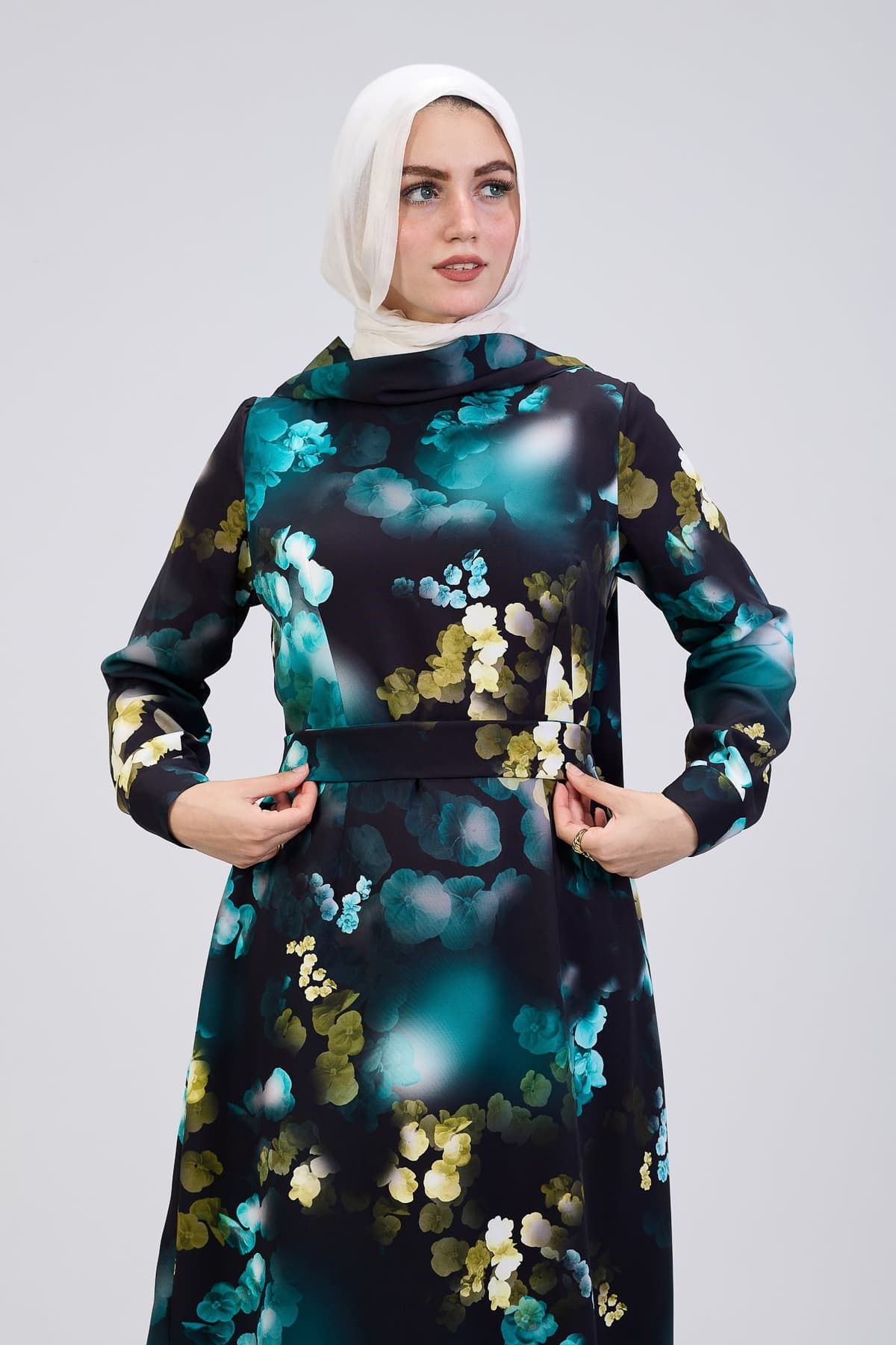 Full-length view of Vibrant Floral Maxi Dress
