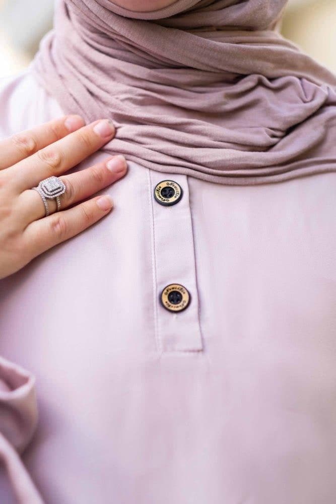 Taro Ikella Batwing Abaya with Buttons and Bow Sleeve Details, view 7
