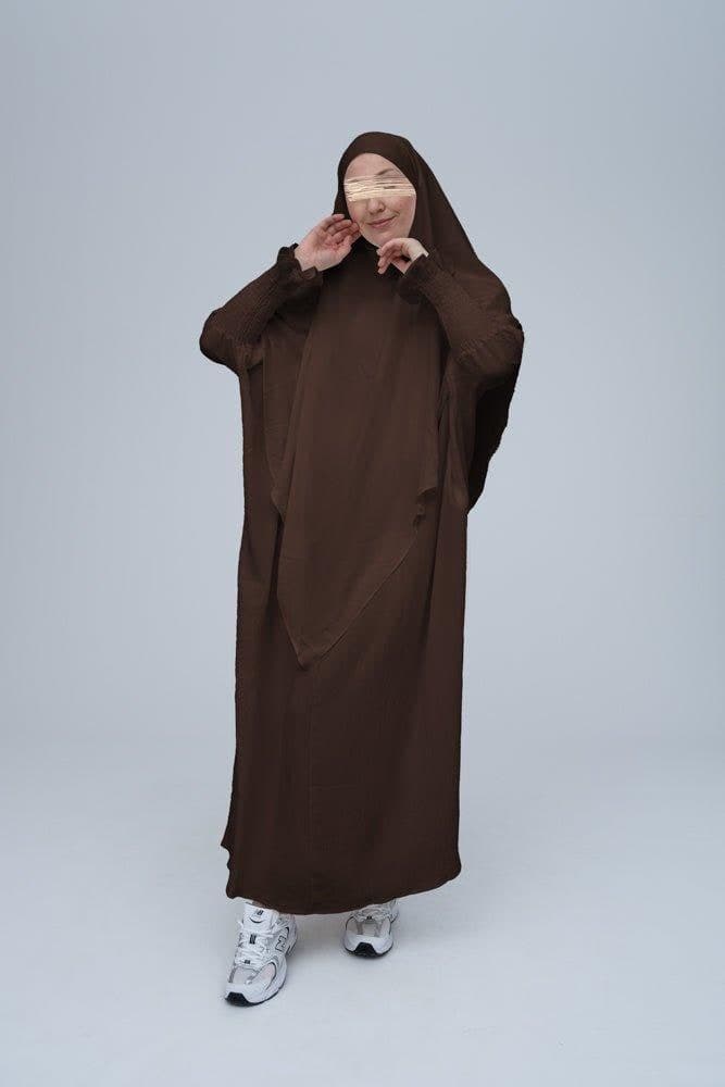 Dark Coffee Pristine Prayer Gown for Omrah or Prayer, view 3