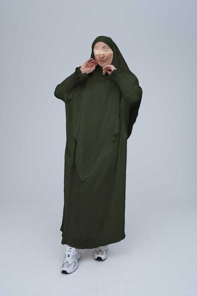Army Green Pristine Prayer Gown for Omrah or Prayer, view 4
