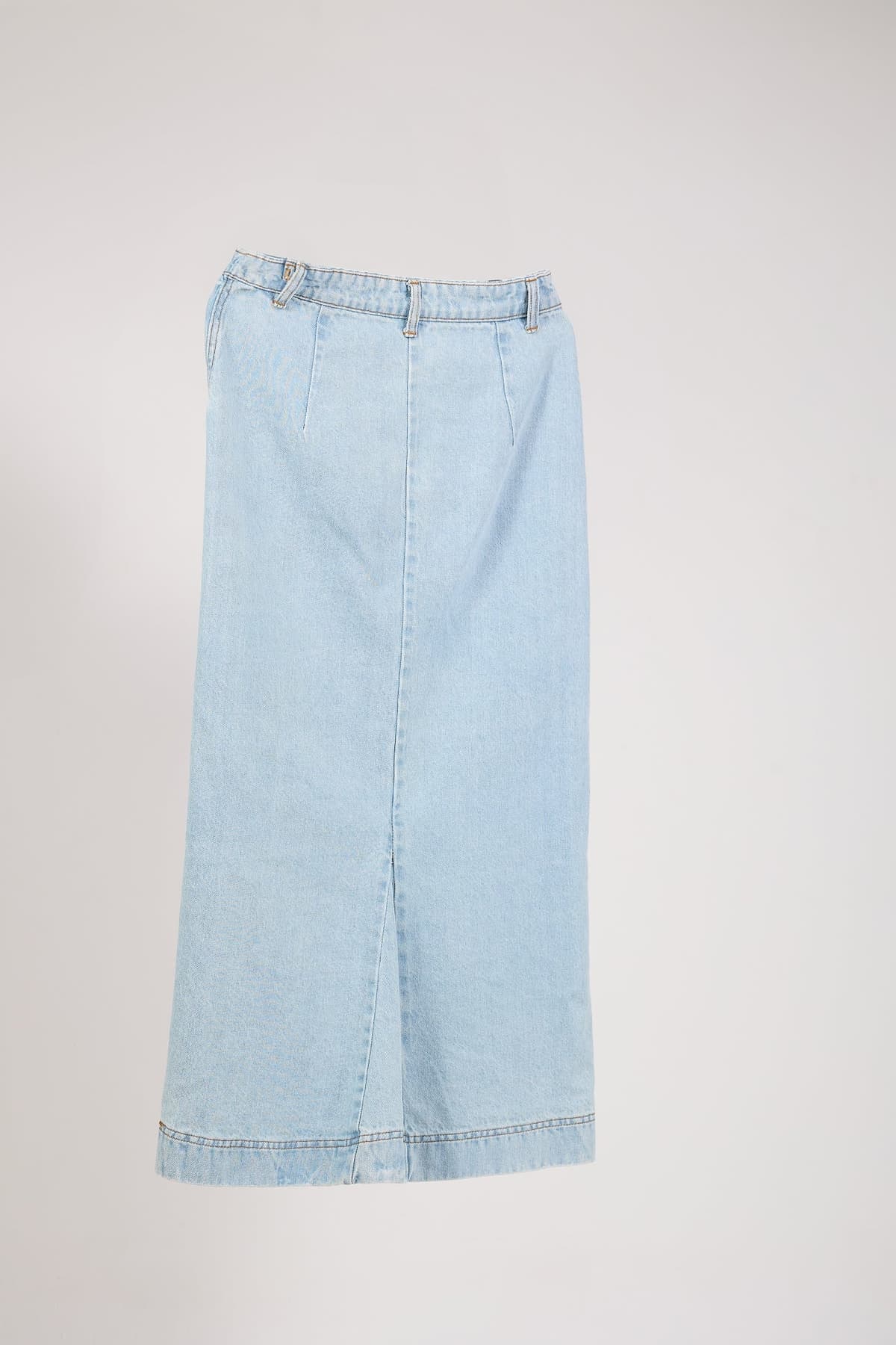 Denim Maxi Skirt - Light Wash in blue, view 7