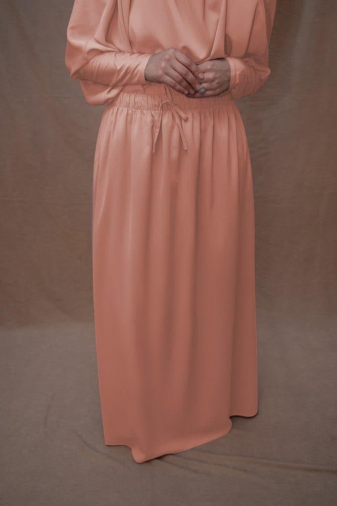 Pink Moira Prayer Umrah Gown with Niqab Feature, view 6