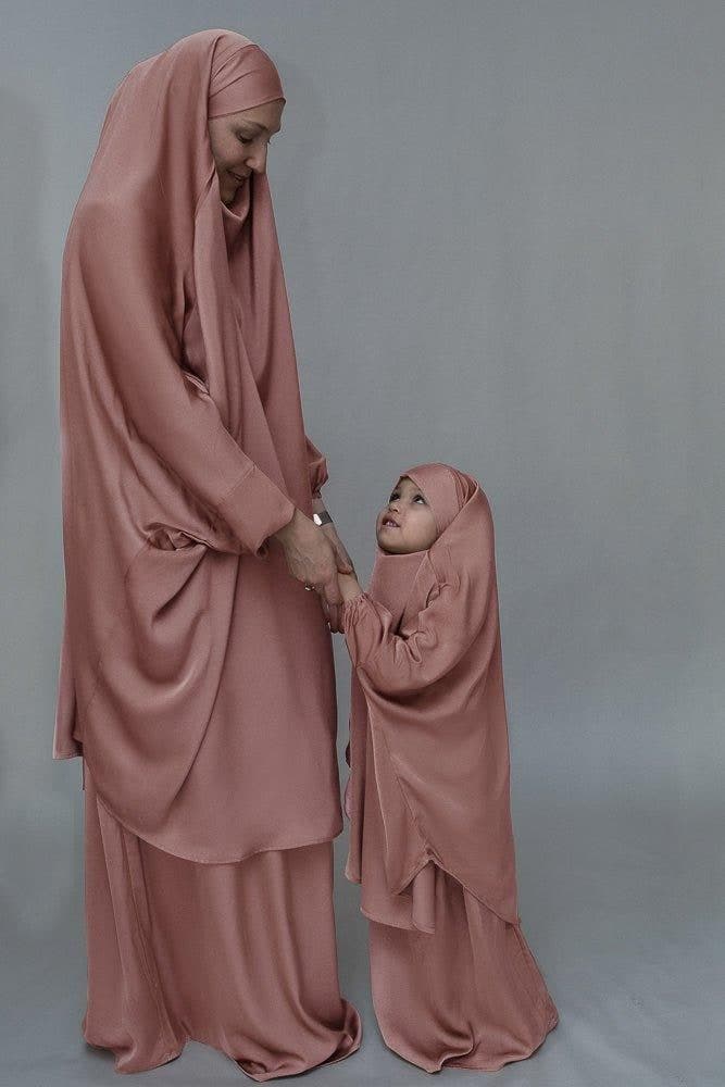 Light Pink KIDS Prayer Gown from "Mommy and Me Prayer Khimar Collection, view 4