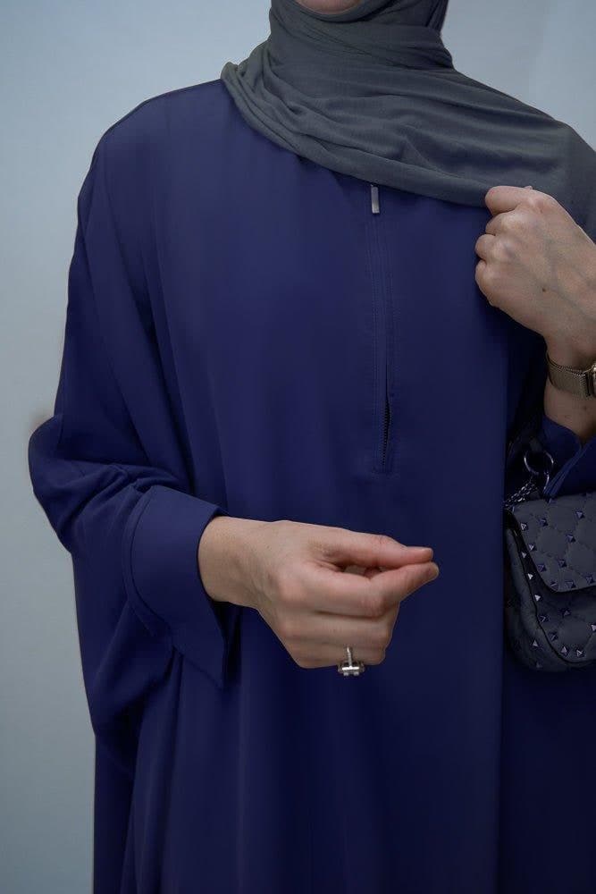 Navy Batwing Sleeve Abaya for Hajj Umrah Prayer Dress for Women, view 3