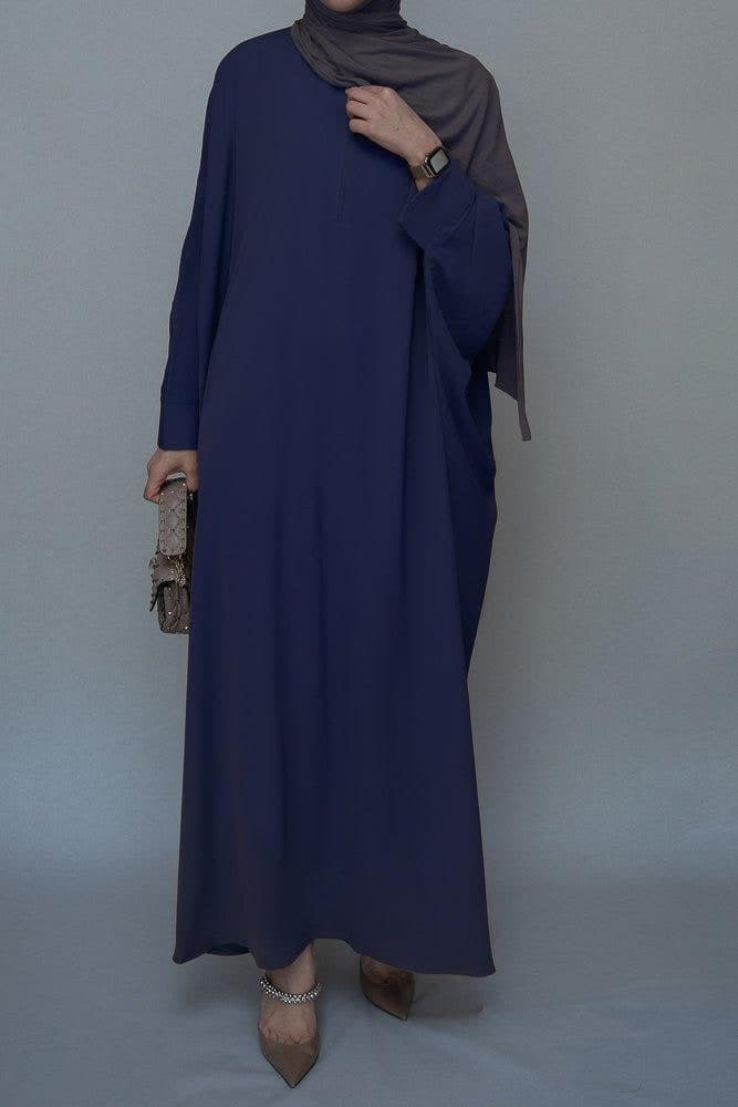 Navy Batwing Sleeve Abaya for Hajj Umrah Prayer Dress for Women, view 4
