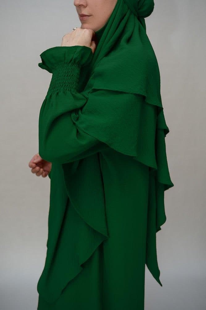 Dark Green Two layer khimar niqab feature