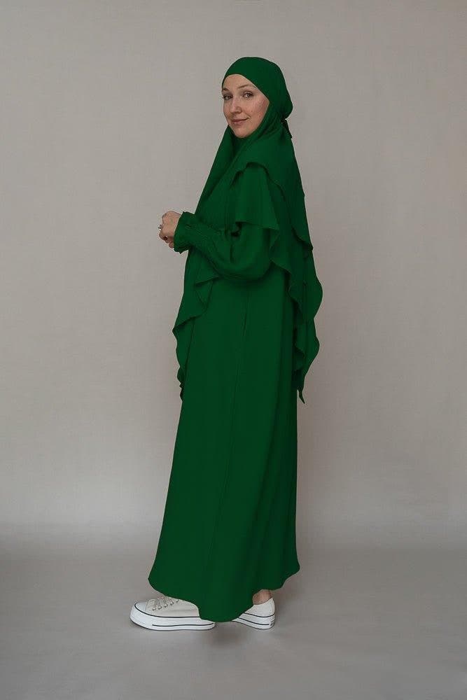 Dark Green Two Layer Khimar Niqab Feature, view 3