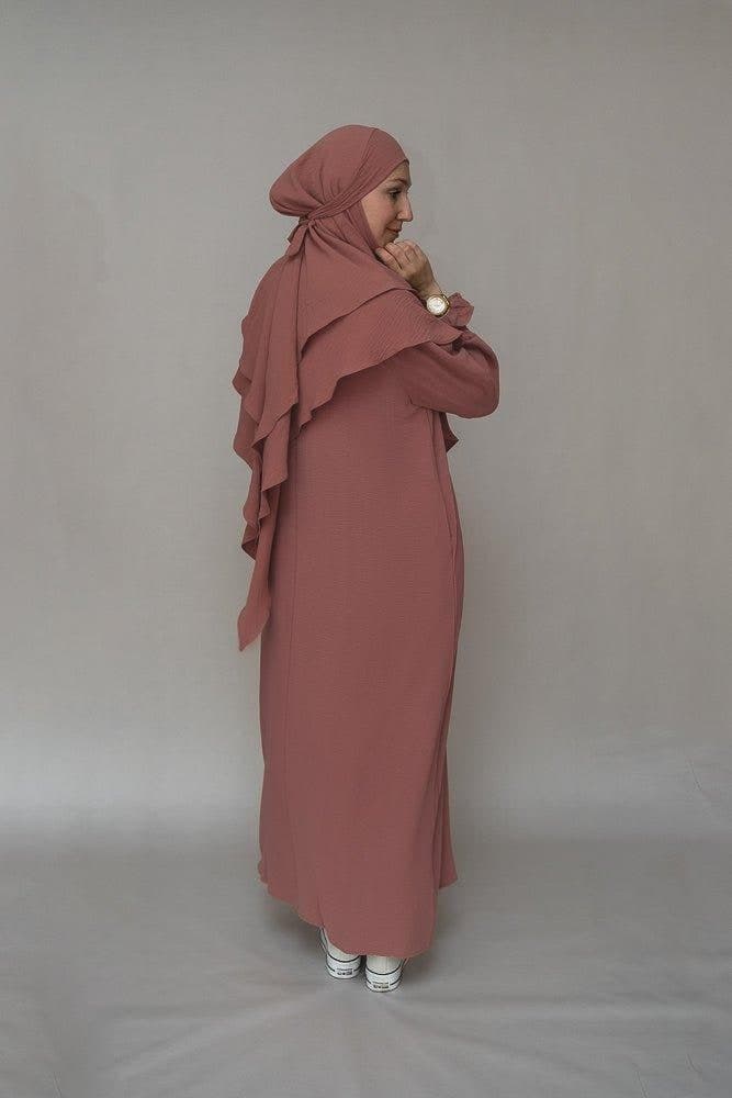 Dusty Pink Two Layer Khimar Niqab Feature, view 4
