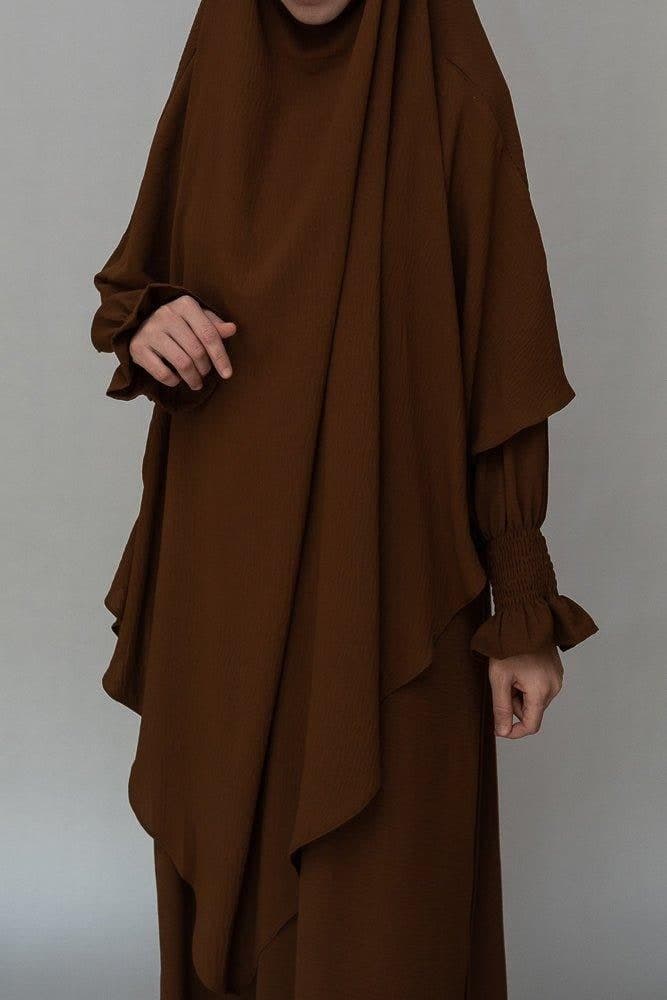 One Layer Khimar in Coffee, view 4