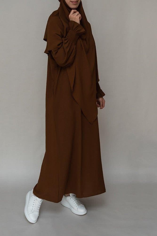 One Layer Khimar in Coffee, view 5