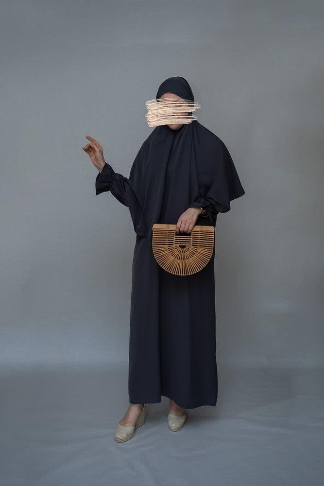 Barakaa Women's Prayer Dress and Umrah Hajj Set in Grey, view 5