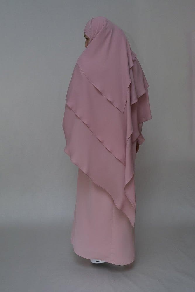 Khimar in Chiffon Pink Umrah Trip Essential, view 7