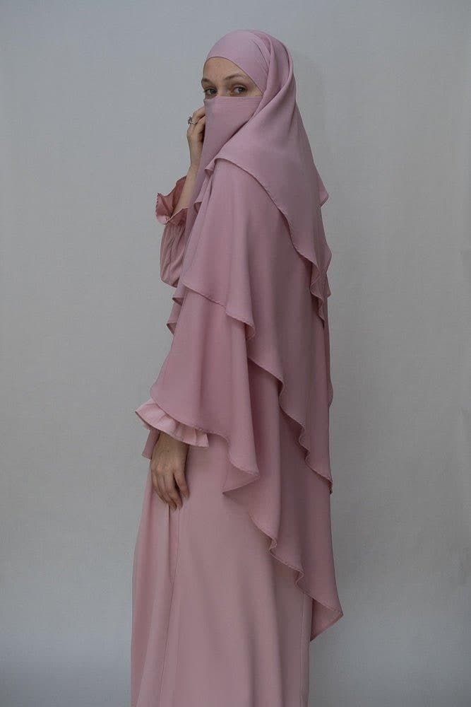 Khimar in Chiffon Pink Umrah Trip Essential, view 6