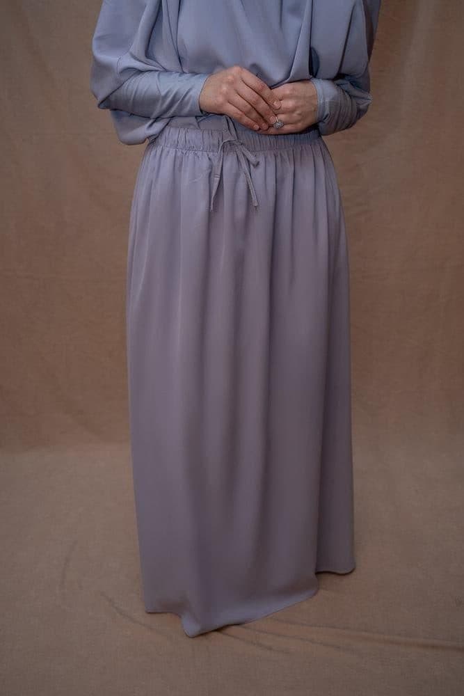 Moira Prayer Umrah Gown with Niqab Feature in grey, view 6