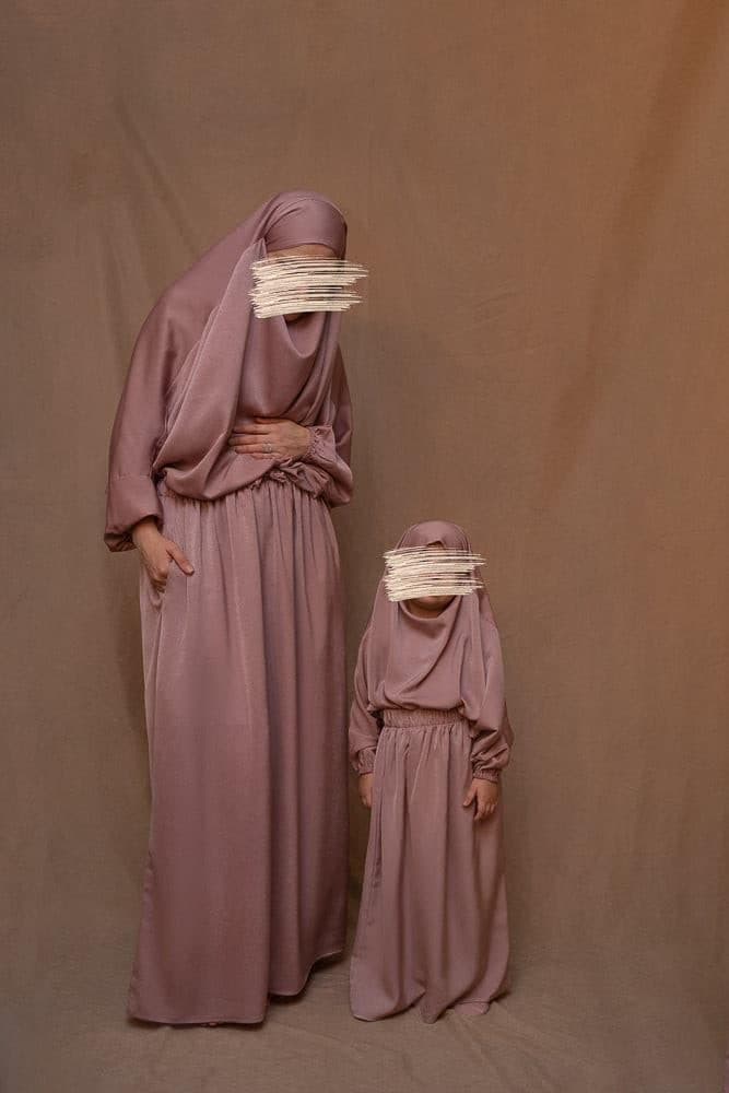 Coraal KIDS Prayer Gown from "Mommy and Me Prayer Khimar Collection" in Light Pink, view 6