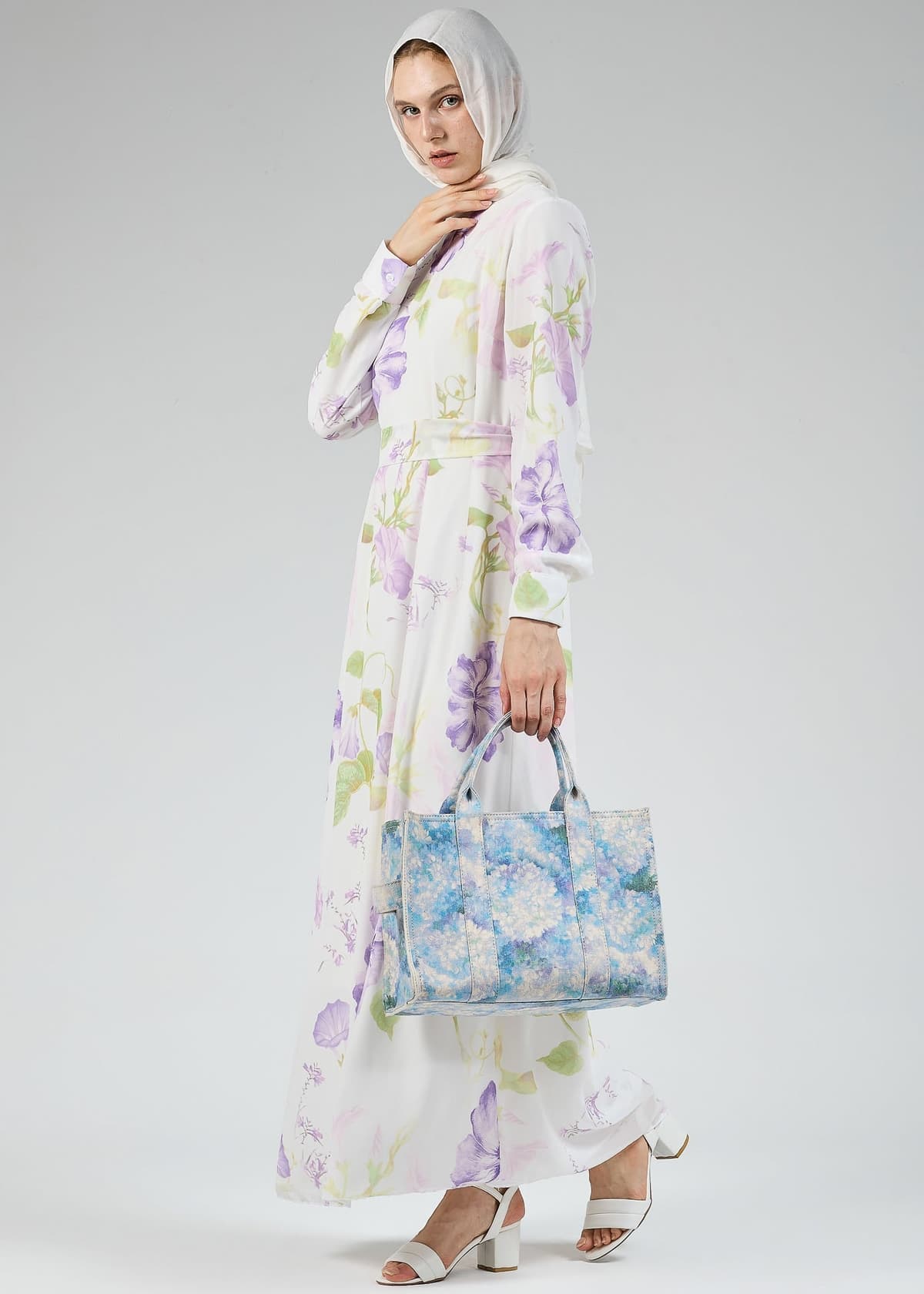 Serena Floral Chiffon Maxi Dress - Side View
