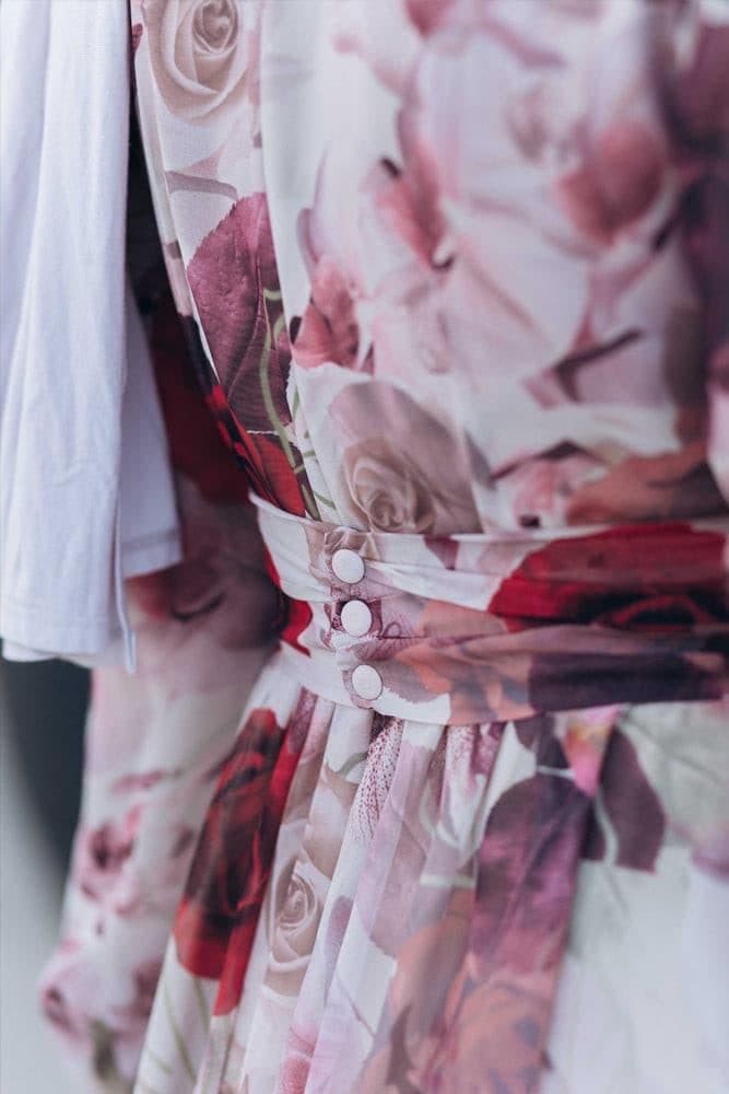 Didem Lantern-sleeve Floral-print Dress in white, view 18