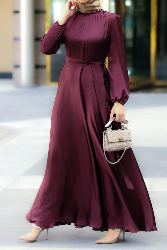 Omarah Modest Gown in purple, view 3