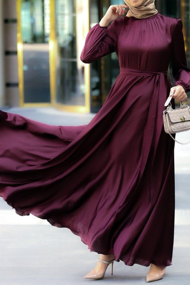 Omarah Modest Gown in purple, view 4