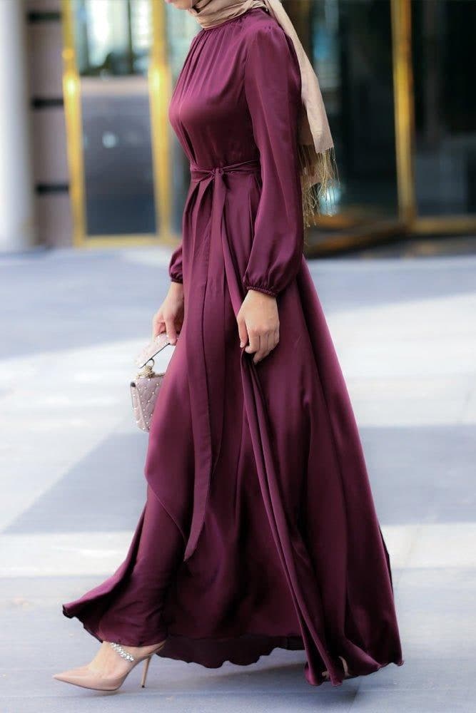Omarah Modest Gown in purple, view 6