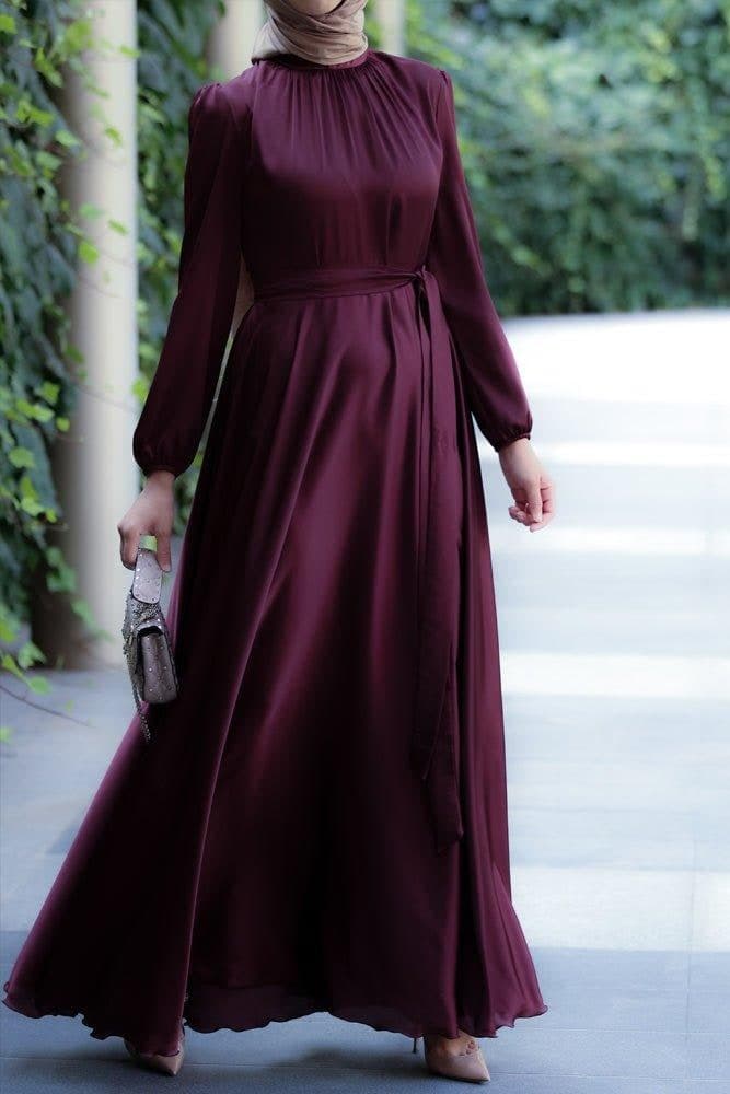 Omarah Modest Gown in purple, view 5