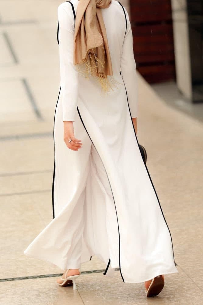 Ressa Modest Dress in white, view 7