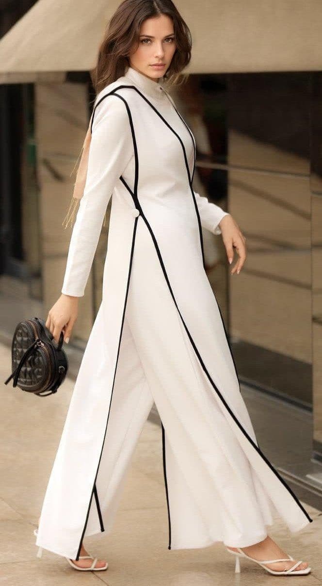 Ressa Modest Dress in white, view 4