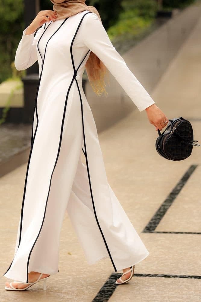 Ressa Modest Dress in white, view 6