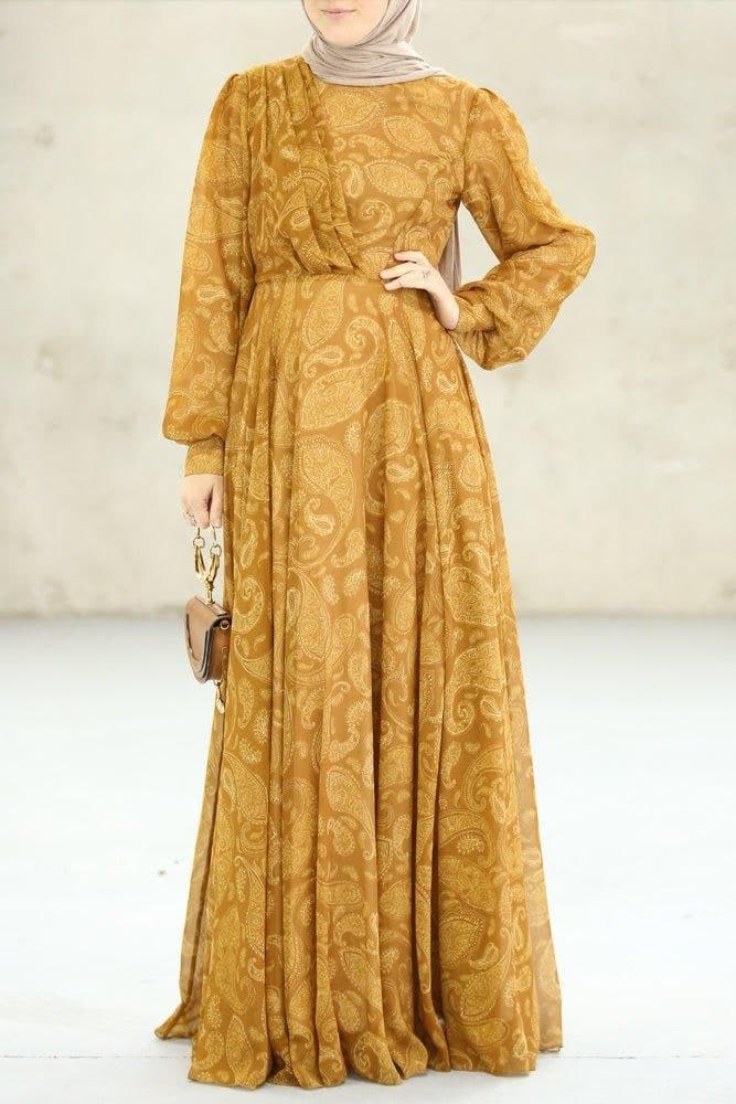 Medinaa Modest Dress in yellow, view 8
