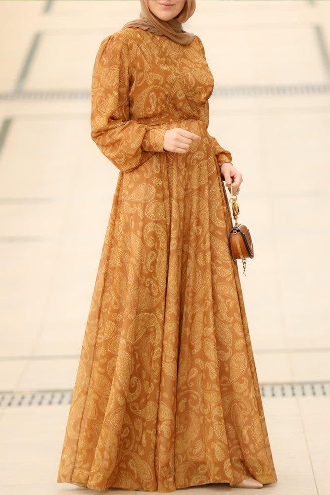 Medinaa Modest Dress in yellow, view 11