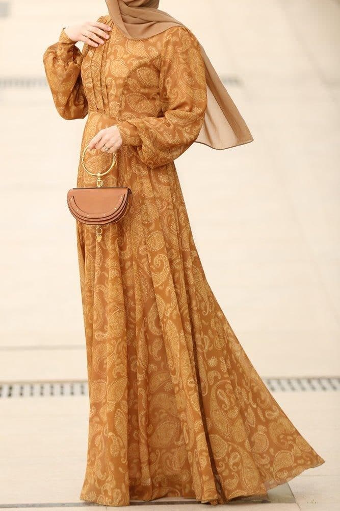 Medinaa Modest Dress in yellow, view 12