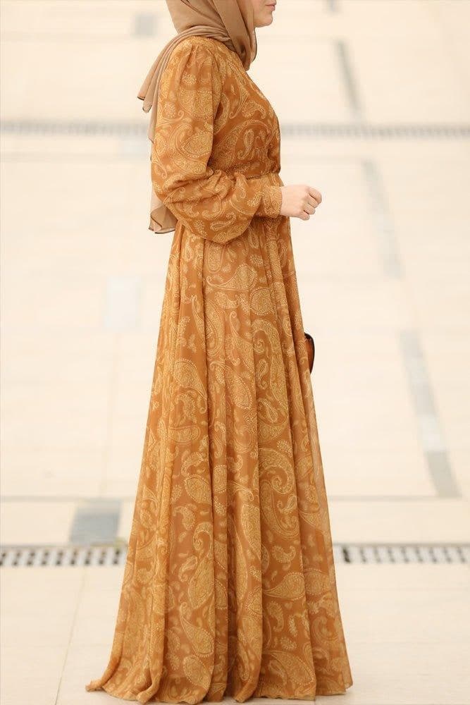 Medinaa Modest Dress in yellow, view 10