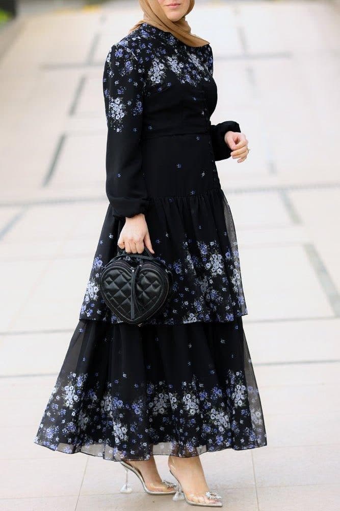 Maiyah Modest Dress in black, view 7