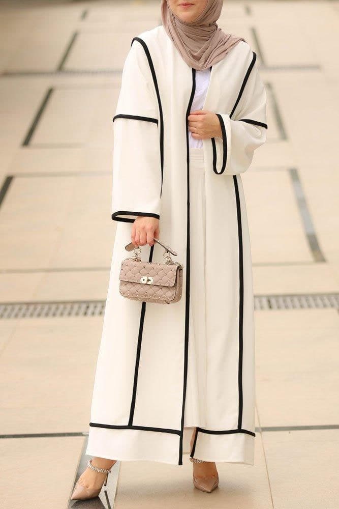 Beyaz Sport Abaya in white, view 10