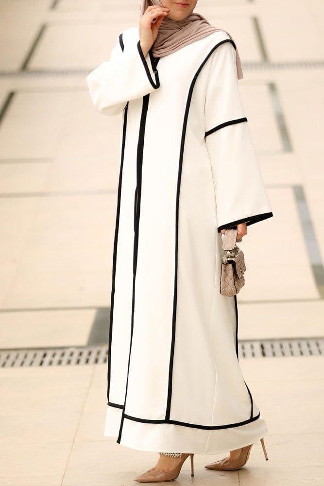 Beyaz Sport Abaya in white, view 7