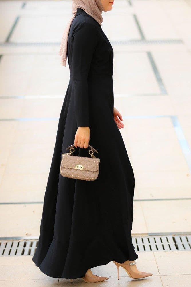 Close-up showing the back zipper of the dress