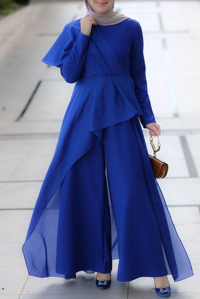 Topaz Modest Jumpsuit in blue, view 7