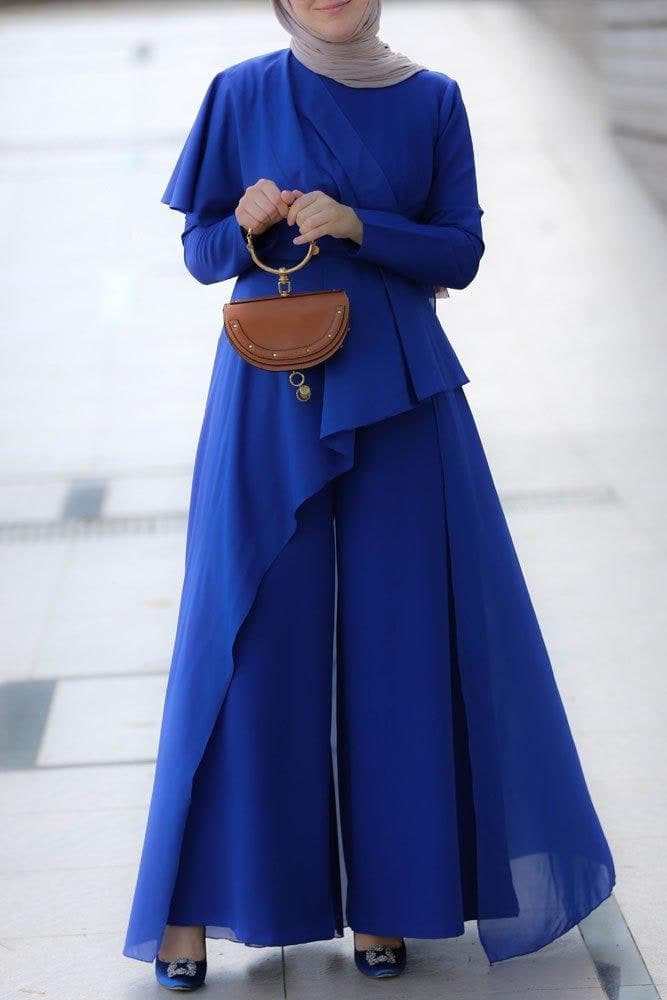 Topaz Modest Jumpsuit in blue, view 8