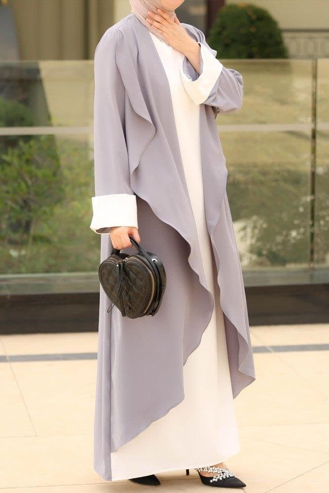 Abaya Gri Beyaz in grey, view 4