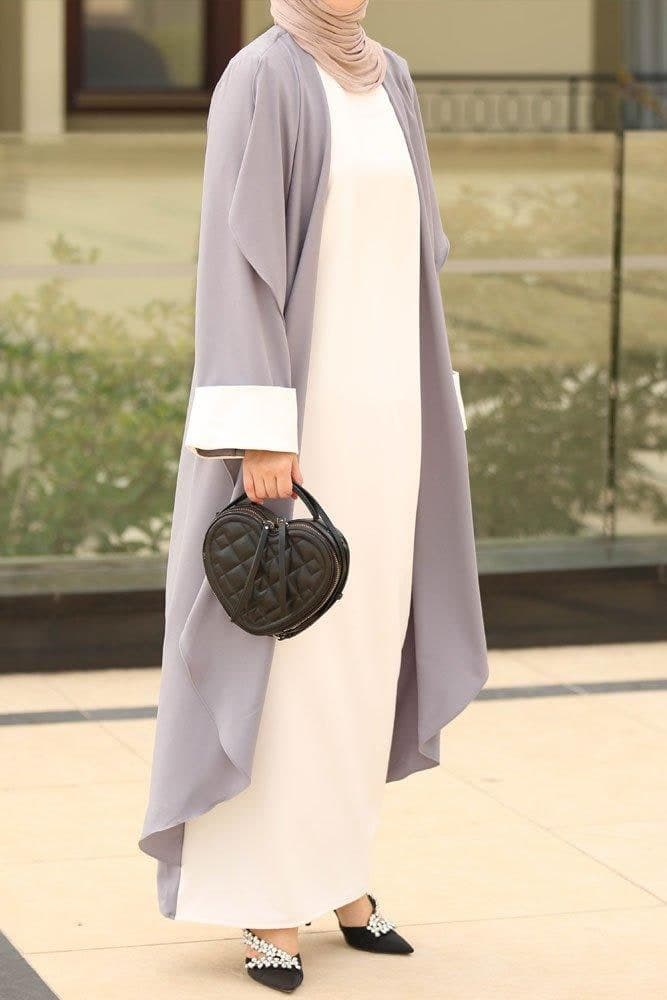 Abaya Gri Beyaz in grey, view 6