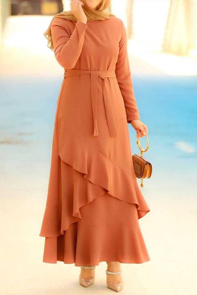 Coffee Modest Dress - ANNAH HARIRI