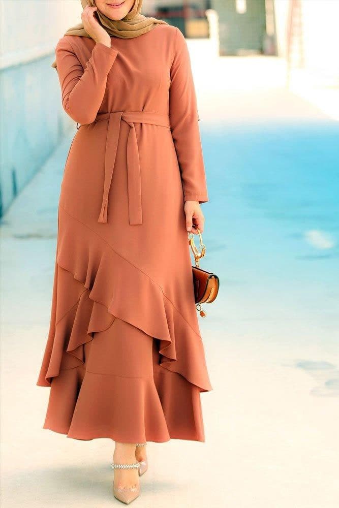 Coffee Modest Dress - ANNAH HARIRI