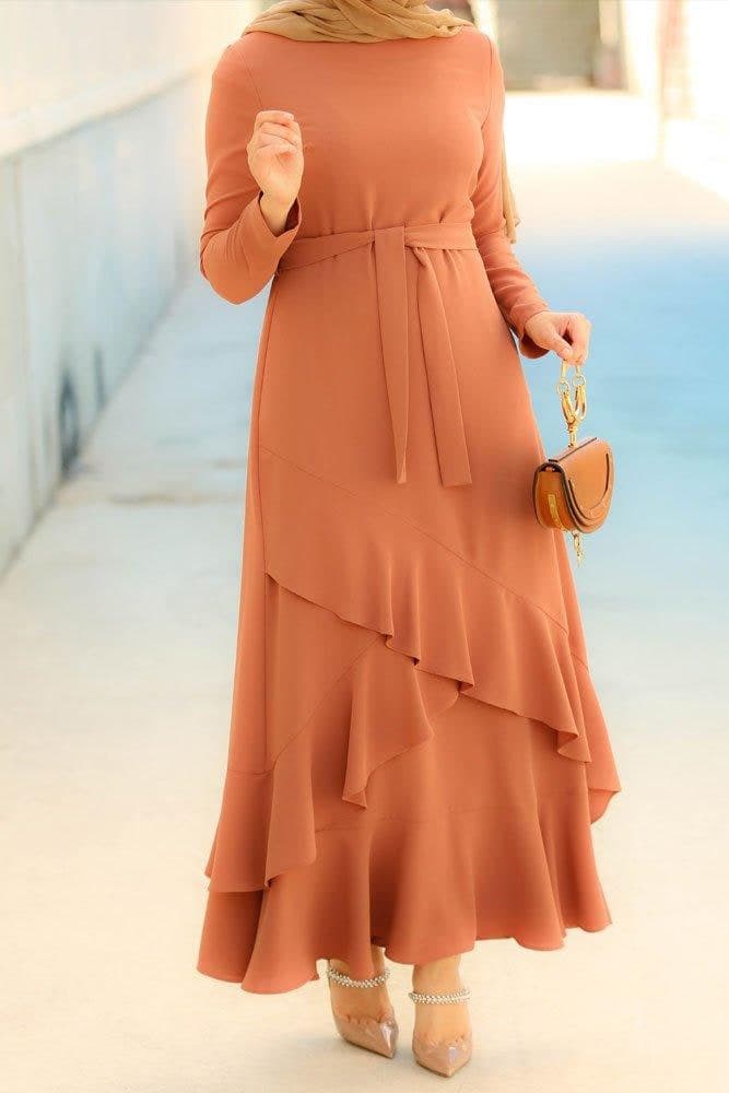Coffee Modest Dress - ANNAH HARIRI