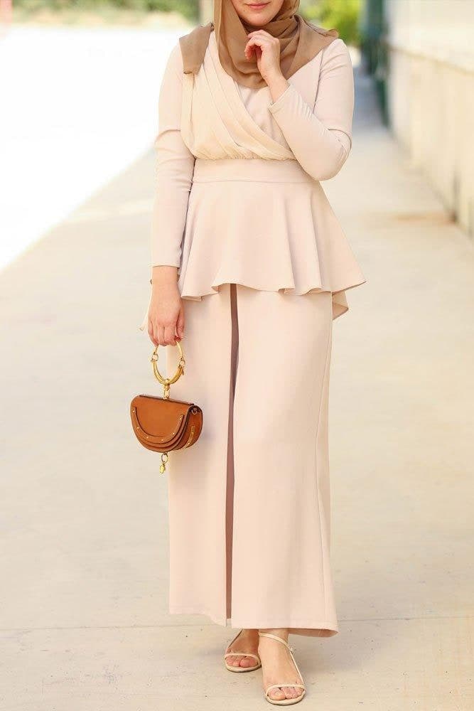 Beige Peplum Set, view 7