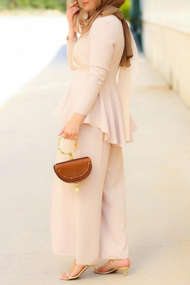 Beige Peplum Set, view 5