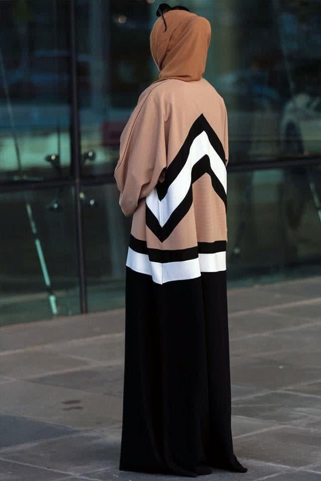 Colourblock Abaya in black, view 8